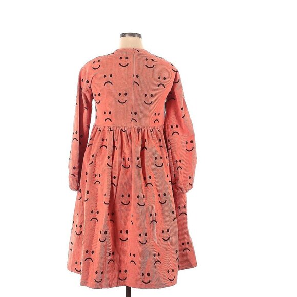 Lazy Oaf Happy Sad Corduroy Midi Dress in Coral UK10/US6 - Picture 3 of 6